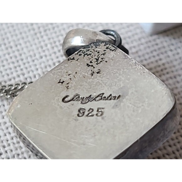 Sandy Baker 925 Sterling Silver MOP Pendant Necklace Vintage - Picture 6 of 10